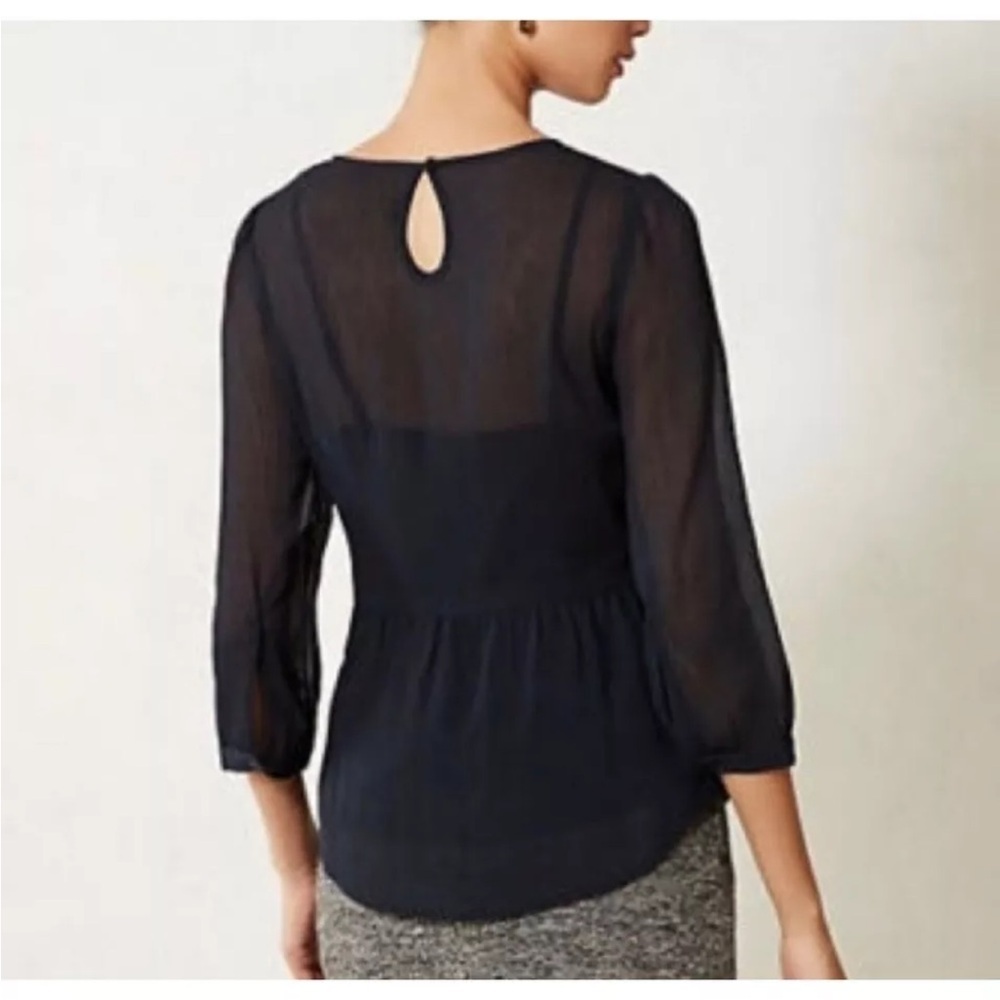 Navy Blue Women's Top by Maeve - Picture 3 of 4